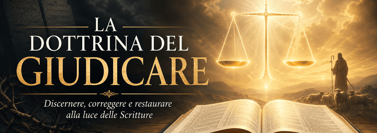 Immagine che rappresenta una bibbia aperta sormontata da una bilancia a due bracci