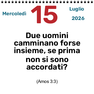 VUOI CAMMINARE CON DIO?